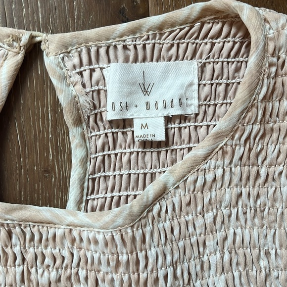 Lost+ Wander Pick Me Tan and White Print Midi Dress Size MEDIUM - Picture 4 of 5